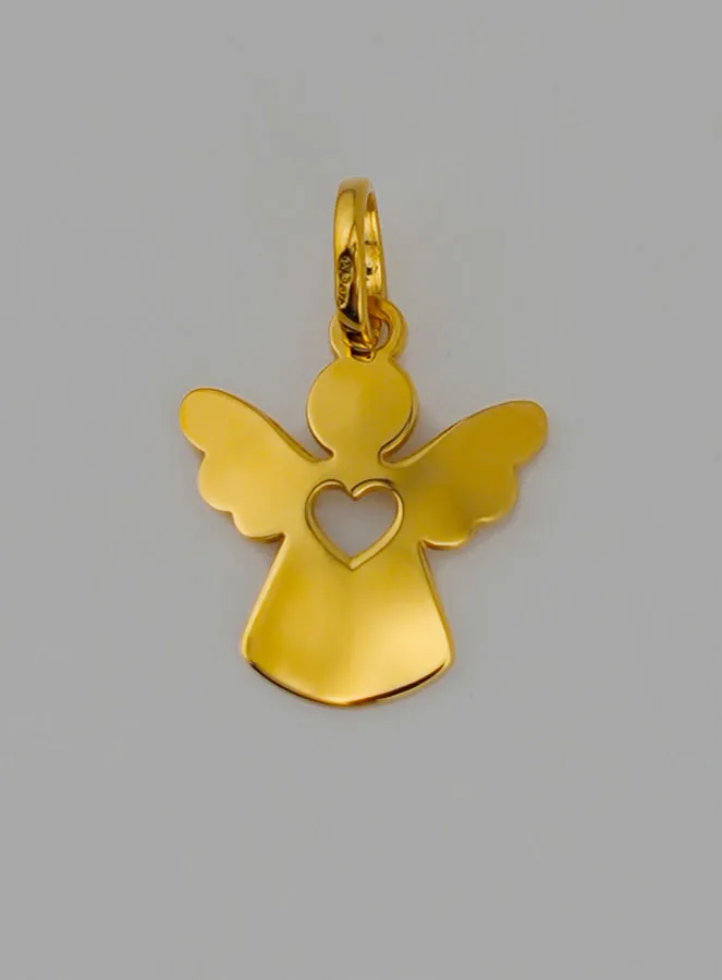Doop Hanger Hart Bescherm Engel Goud 9 Karaats (pic 4)