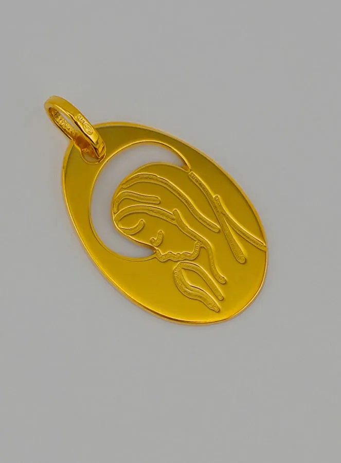 Hanger Filigrane Heilige Maria Biddend Goud (pic 2)