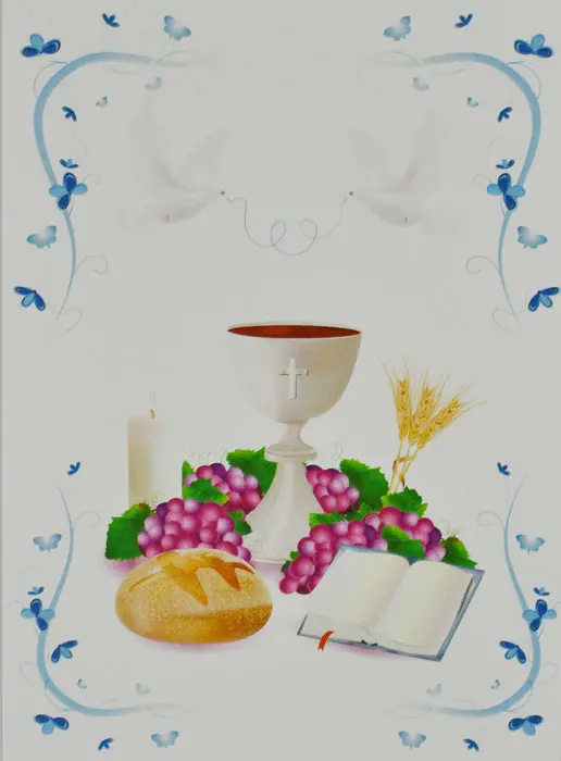 Communiekaart - Wijn en Levensbrood - Blauw (pic 2)