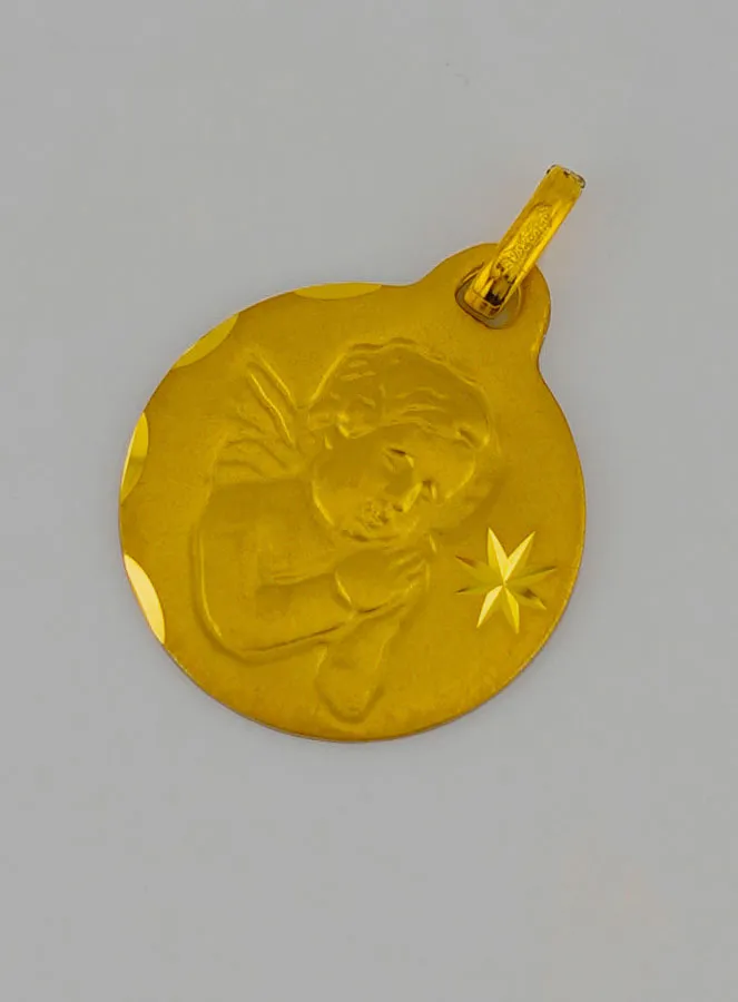 Medaille Bescherm Engel Biddend Goud (pic 3)
