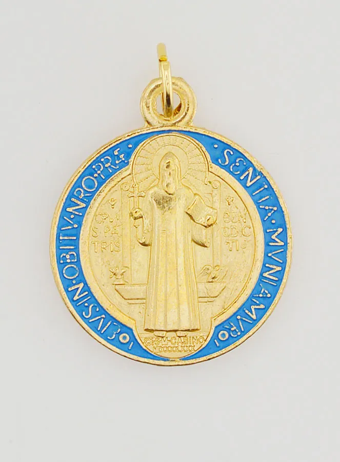 Medaille Heilige Benedictus Metaal Goudkleurig - 21mm (pic 4)