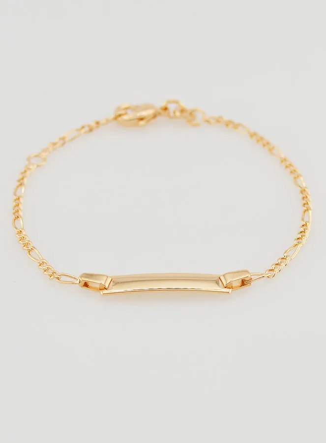 Doop Armbandje Baby 18k Verguld - Figaro Schakel (pic 2)
