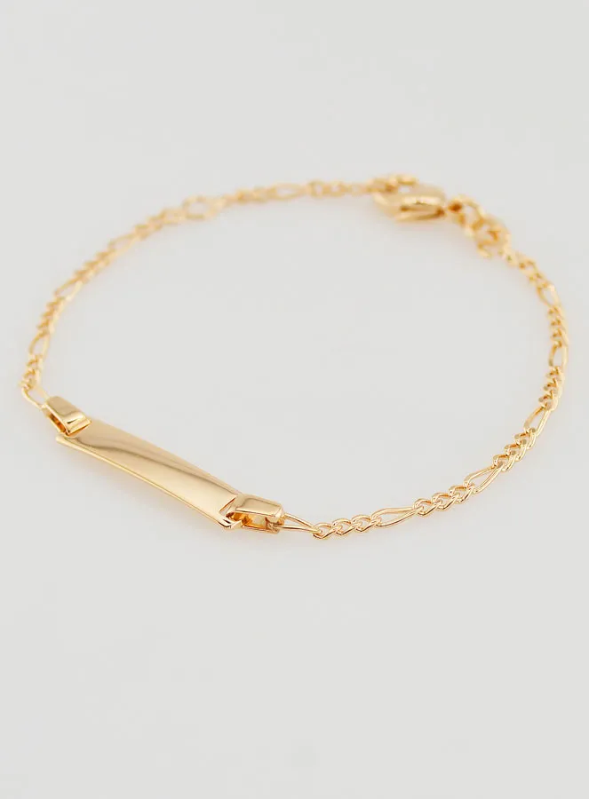 Doop Armbandje Baby 18k Verguld - Figaro Schakel (pic 3)