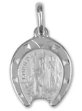 Hanger Hoefijzer Onze Lieve Vrouw van Lourdes 925/000 Zilver (pic 1)