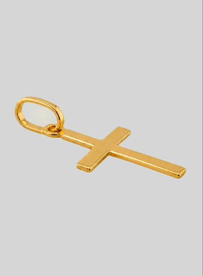 Hanger Klein Kruis Plat Geel Goud (pic 2)