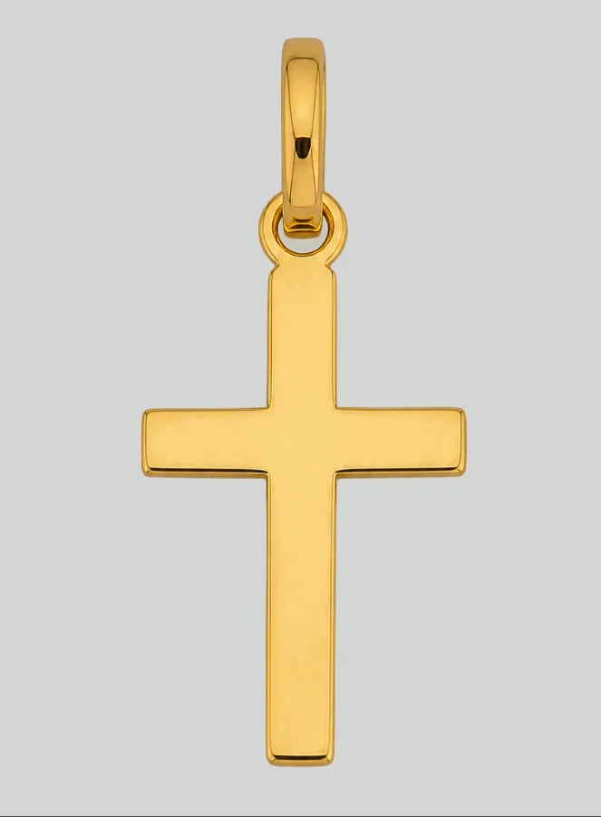 Hanger Klein Kruis Plat Geel Goud (pic 3)