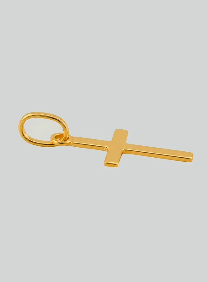 Hanger Klein Kruis Plat Geel Goud (pic 4)
