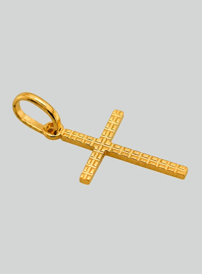 Hanger Kruis Bewerkt Geelgoud (pic 2)