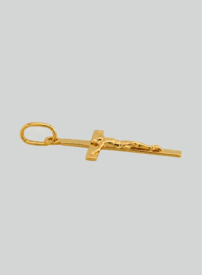 Hanger Kruis met Jezus Christus Geel Goud (pic 4)