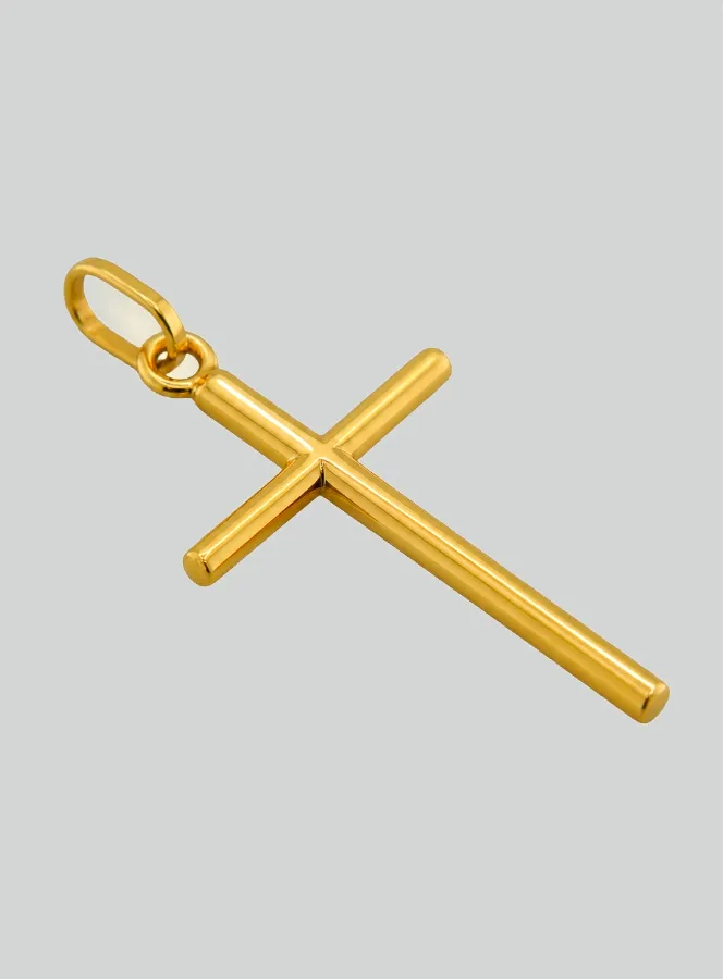 Kruis Hanger Rond 375/000 Geel Goud (pic 2)