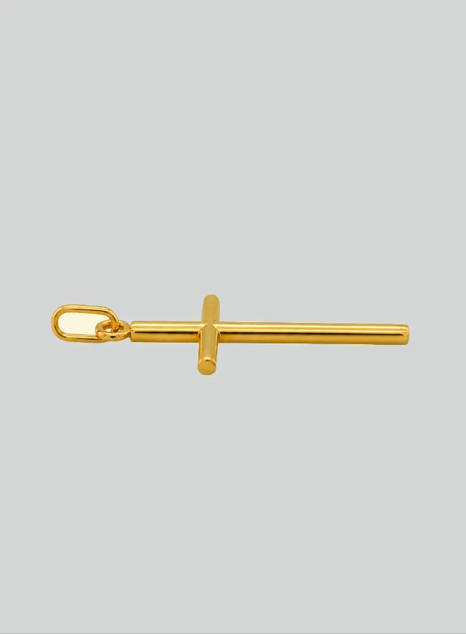 Kruis Hanger Rond 375/000 Geel Goud (pic 4)