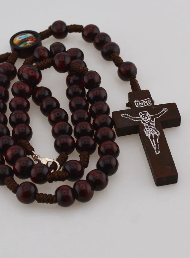 Rozenkrans Hout Donker Bruin - Hals Ketting (pic 3)