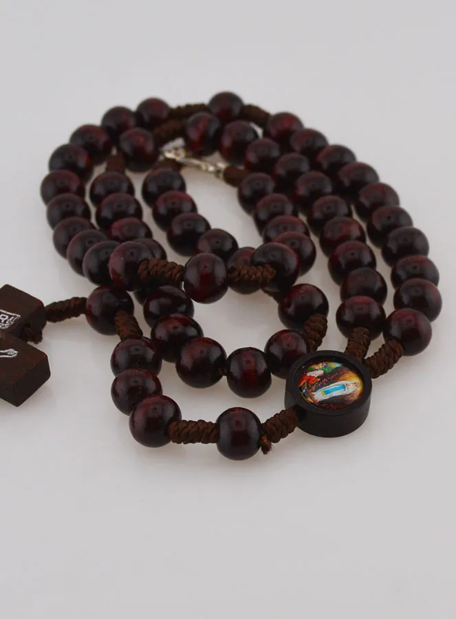Rozenkrans Hout Donker Bruin - Hals Ketting (pic 4)
