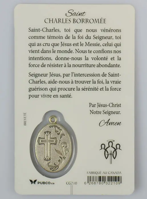 Gebedskaart Sint Charles Borromeus met Medaille (pic 3)