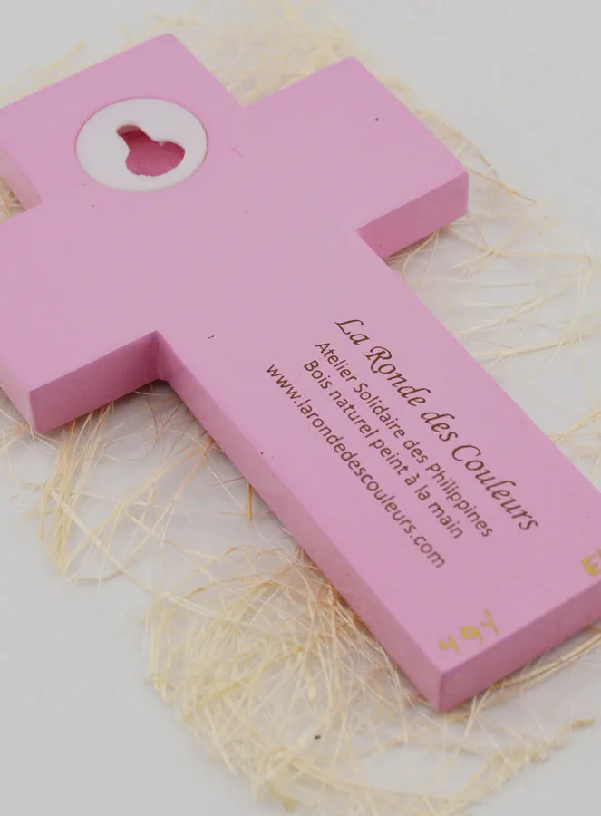 Kruis Kind Kaars Alpha Omega - Roze (pic 4)