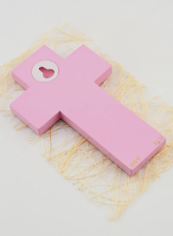 Kruis Kind Doop-Kaars - Roze (pic 4)