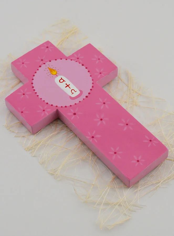Kruis Hout Alpha & Omega - Roze (pic 3)