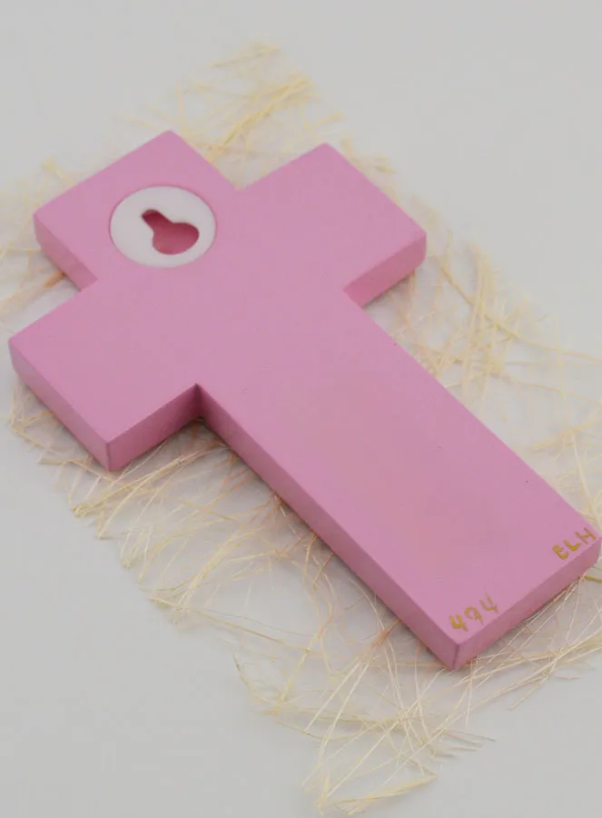 Kruis Hout Alpha & Omega - Roze (pic 4)