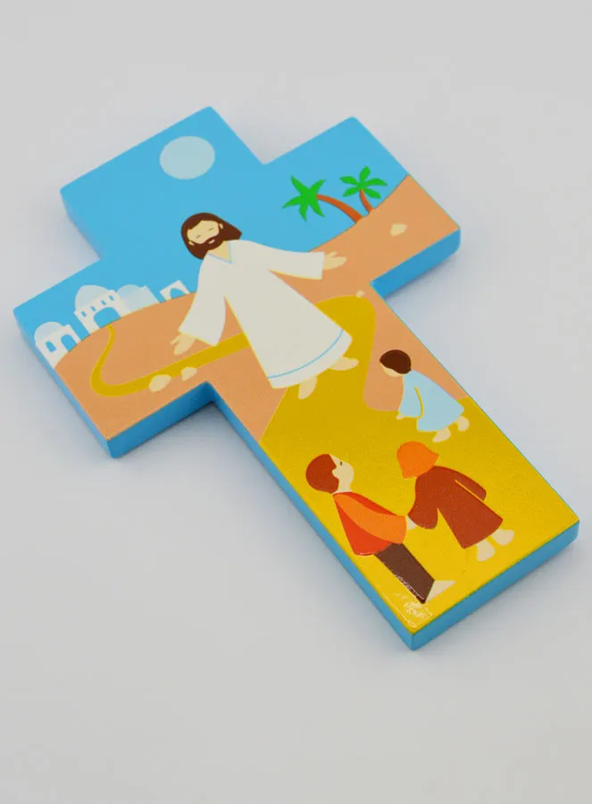 Kruis voor Kinderen Hout - Jezus en de Kinderen (pic 3)