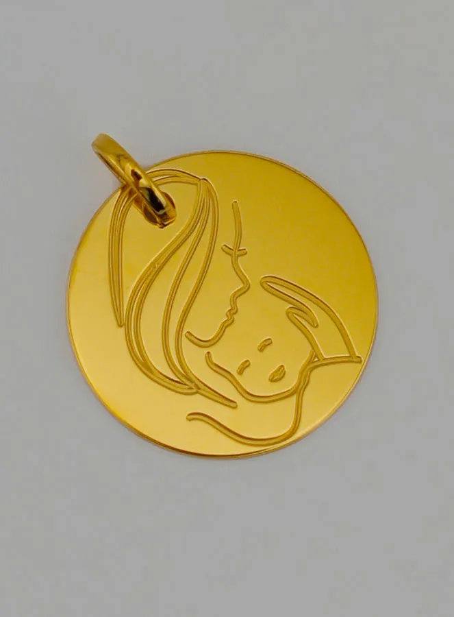 Gouden Hanger Moeder Maria met Kind Jezus (pic 2)