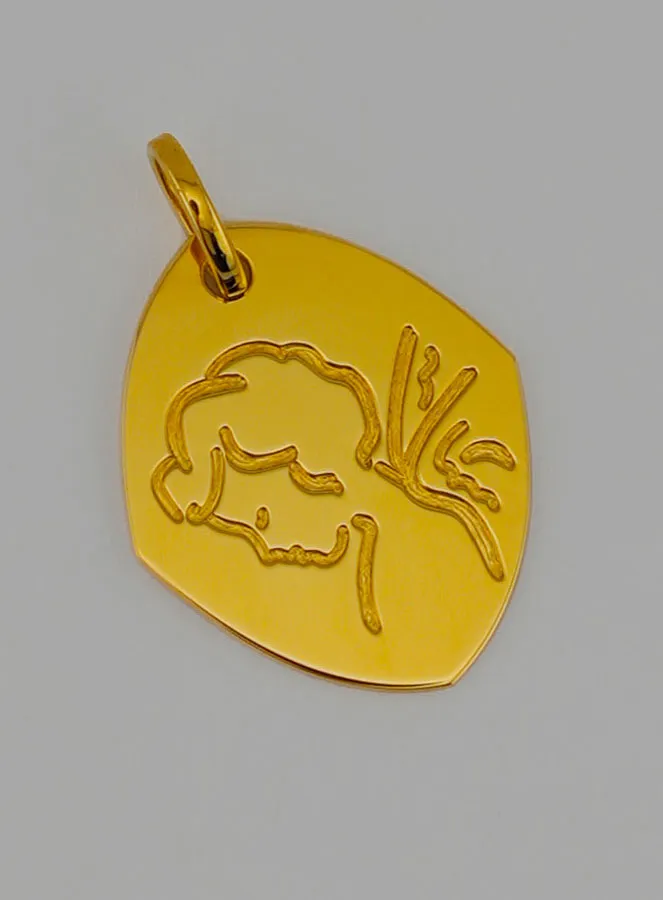Doop Medaillon Goud Bescherm Engel (pic 2)