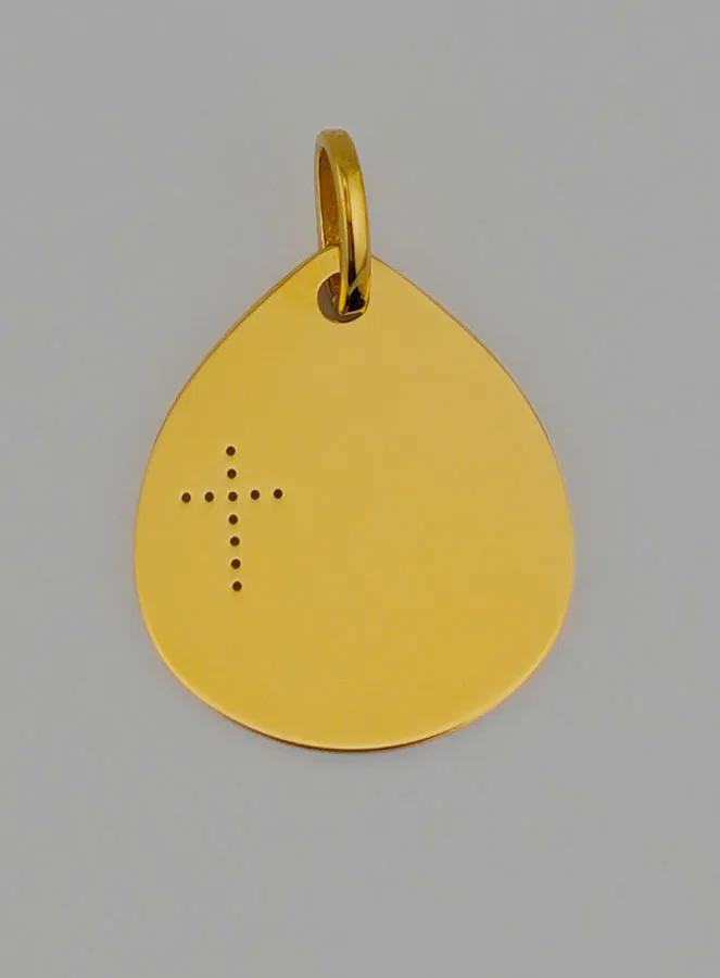 Medaille Heilige Maagd Maria met Sluier en Kruis Goud (pic 3)