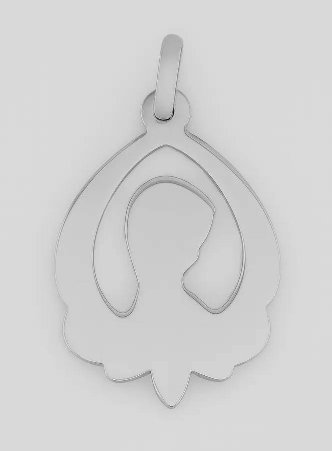 Hanger Maagd Maria met Sluier Filigrane 925 Zilver (pic 3)