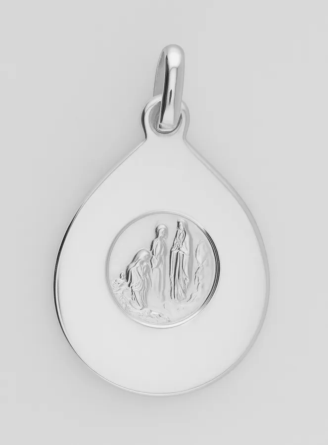 Medaille Maagd Maria Biddend - Zilver 925 (pic 3)