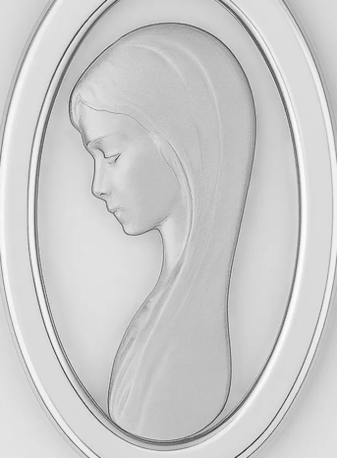 Hanger Profiel Heilige Maagd Maria Opengewerkt - Zilver 925 (pic 2)