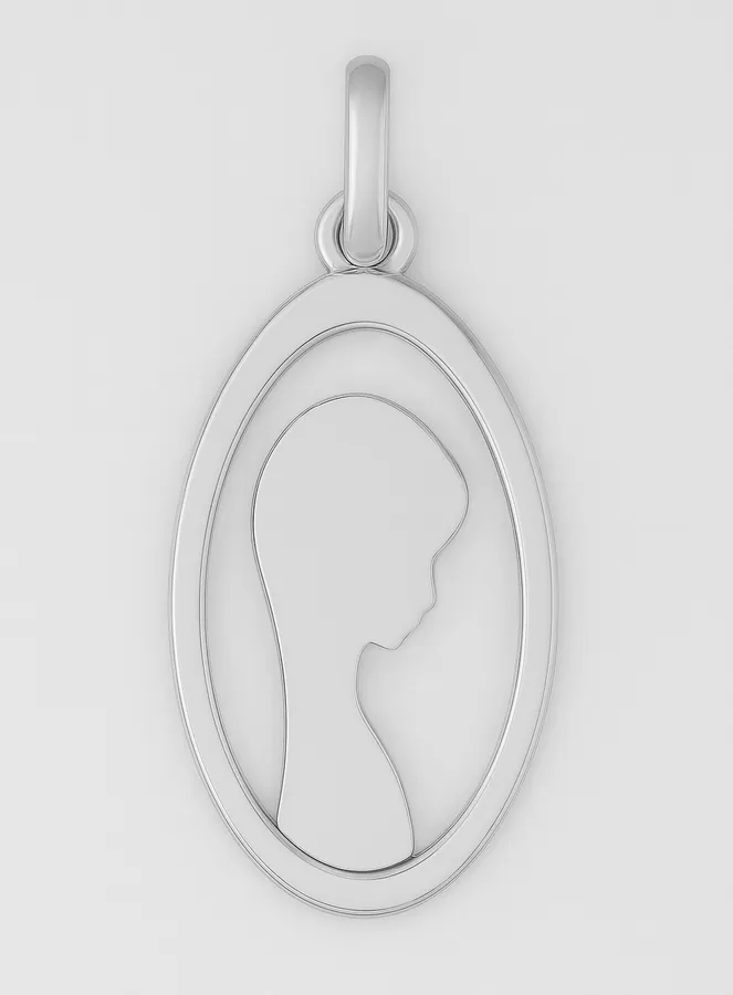 Hanger Profiel Heilige Maagd Maria Opengewerkt - Zilver 925 (pic 3)