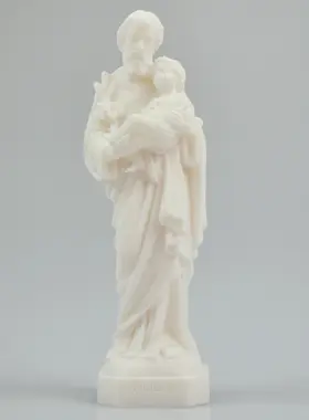 Albasten Beeld Sint Jozef met Lelie - 14 cm (pic 1)