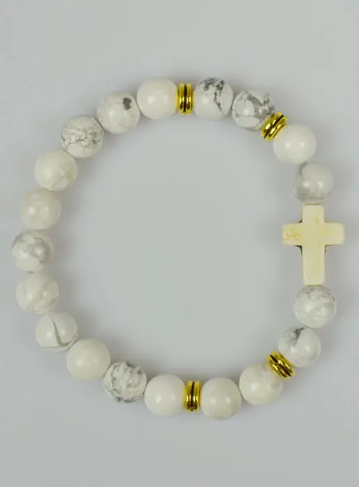 Religieuze Armband Howliet Steen en Kruisje (pic 2)