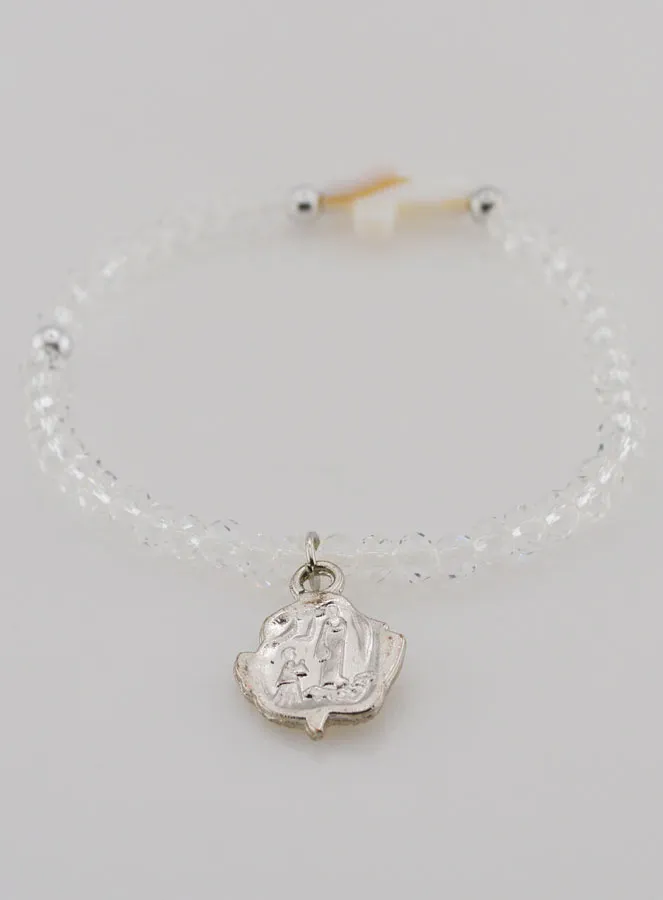 Religieuze Armband Kristal en Parelmoer Kruisje (pic 3)