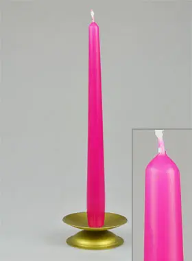Tafelkaars Kandelaar-Kaars Fuchsia Pink Roze - 25cm (pic 1)