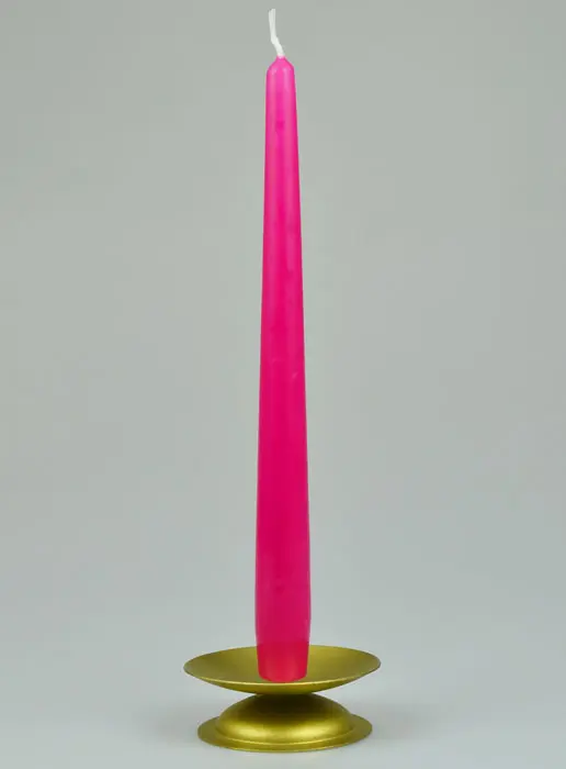 Tafelkaars Kandelaar-Kaars Fuchsia Pink Roze - 25cm (pic 2)