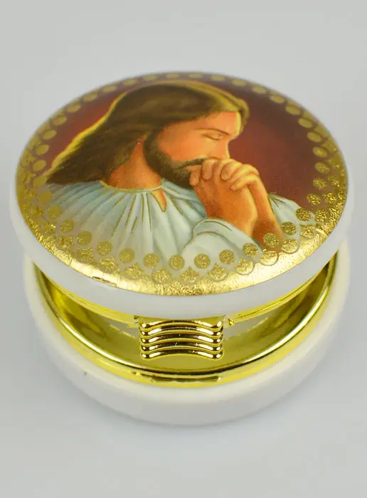 Hostiedoosje Jezus Christus Biddend - 5 cm (pic 3)