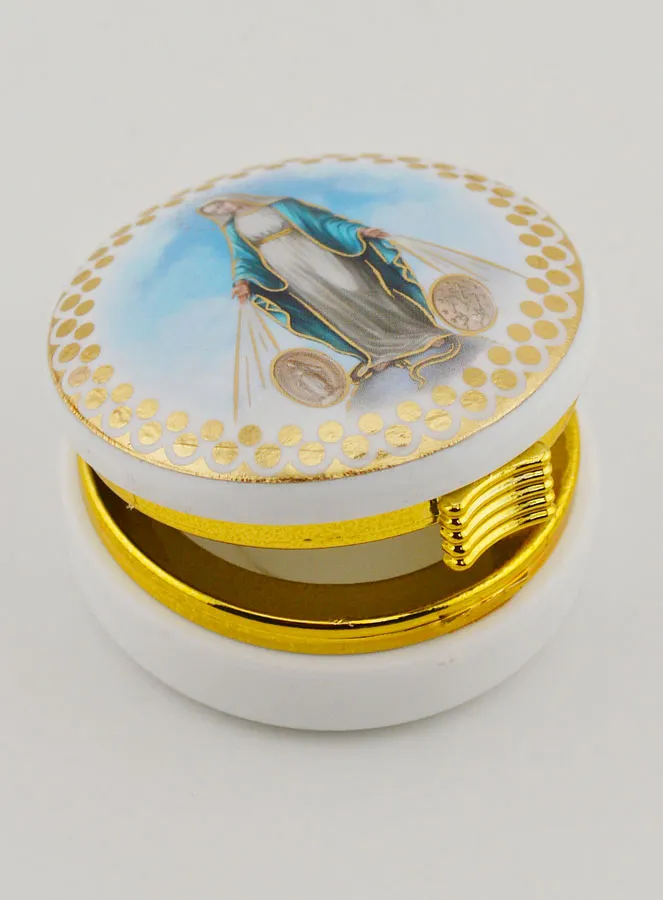 Hostiedoosje Afbeelding Maria Wonderdadige van de Rue du Bac te Parijs - 5 cm (pic 4)