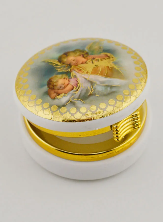 Hostiedoosje Afbeelding Bescherm Engel met Lantaarn - 5 cm (pic 4)