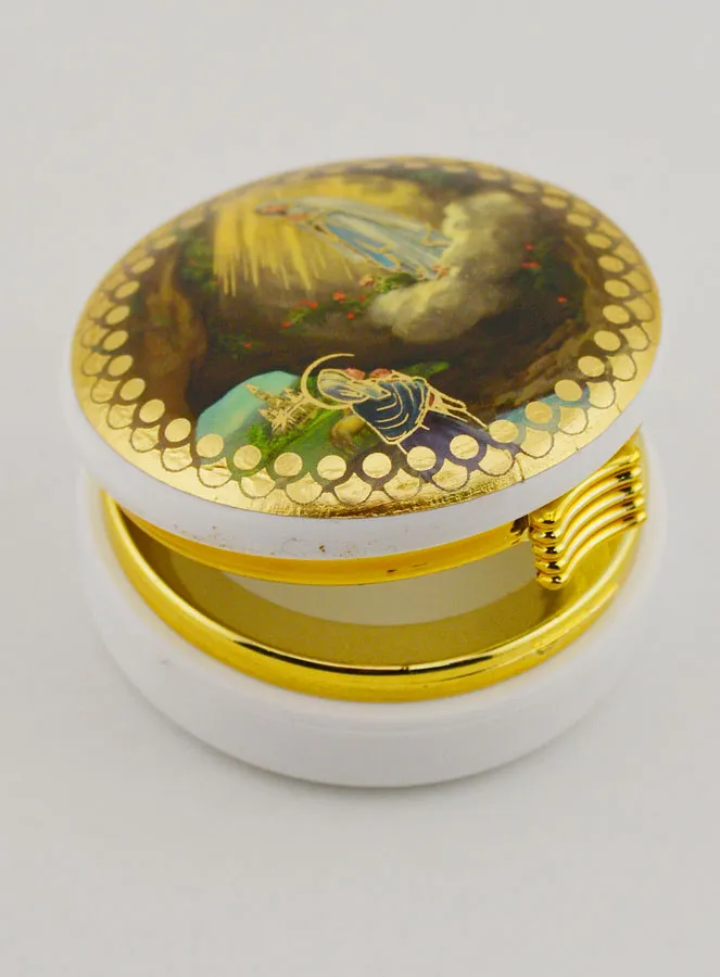 Hostiedoosje Afbeelding Onze Lieve Vrouw van Lourdes - 5 cm (pic 4)