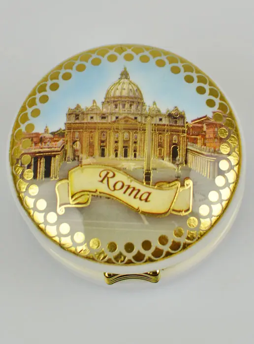 Hostiedoosje Afbeelding Sint Pietersbasiliek in Rome - 5 cm (pic 2)