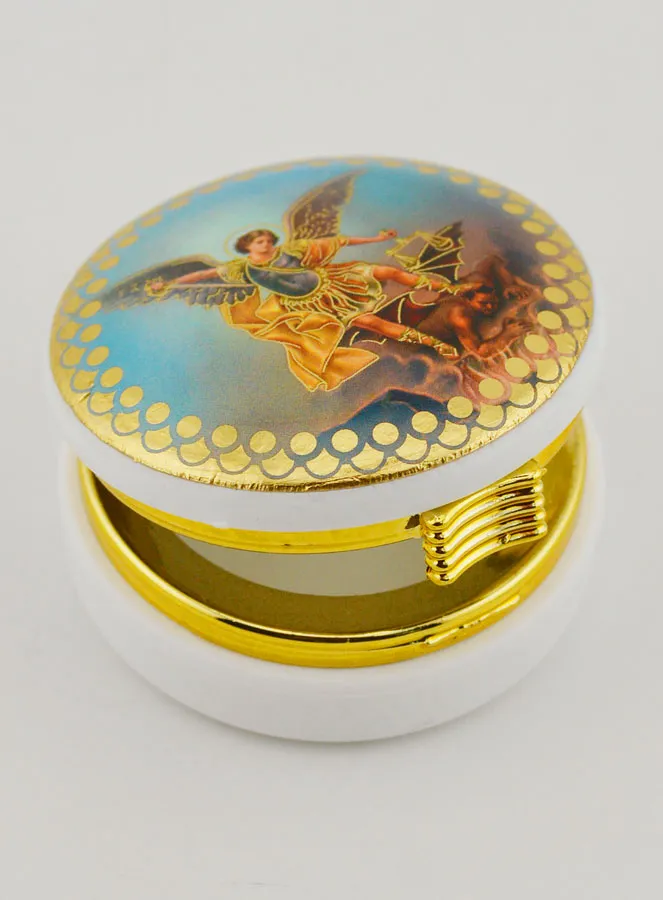 Hostie-doosje Afbeelding Heilige Aarts Engel Michaël - 5 cm (pic 4)