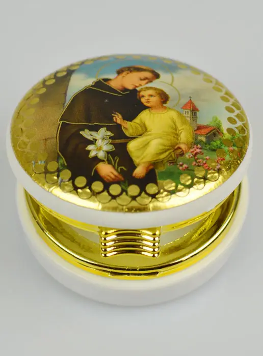 Hostiedoosje Afbeelding Heilige Antonius van Padua - 5 cm (pic 3)