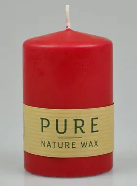 Duurzame Stompkaars Karmijn Rood 100% Natuurlijk - 9 X 6 cm (pic 1)