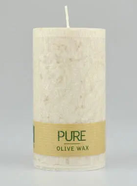 Biologische Olijfwas Kaars - Kleur Sahara Beige - 100% Naturlijk - 13 X 7 cm (pic 1)