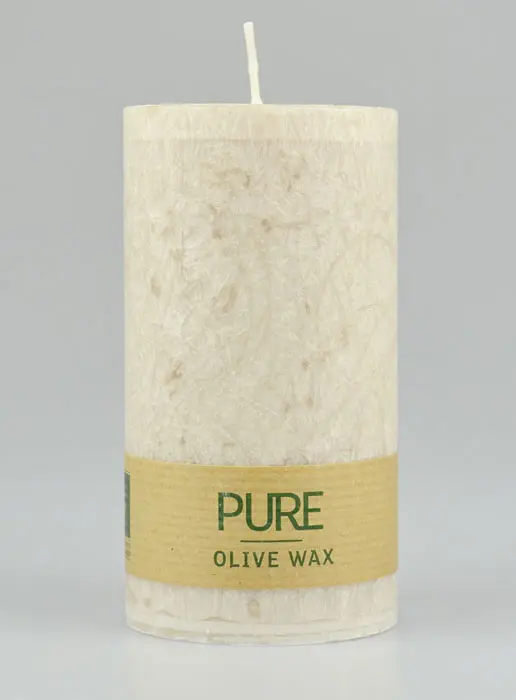 Biologische Olijfwas Kaars - Kleur Sahara Beige - 100% Naturlijk - 13 X 7 cm (pic 2)