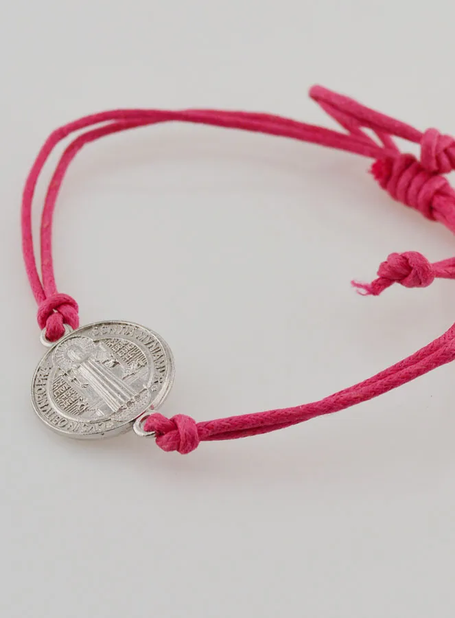 Armband met Sint Benedictus Medaille - Pink Roze (pic 2)