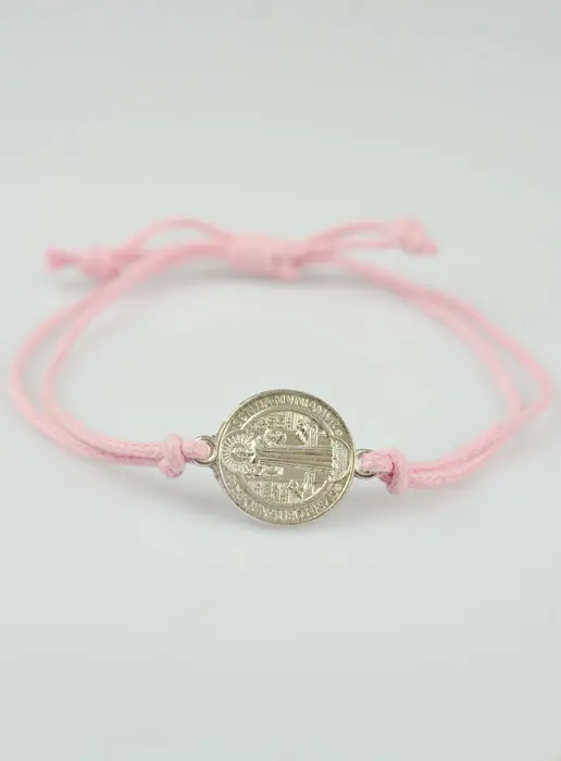 Armband met Benedictus Medaille - Licht Roze (pic 3)