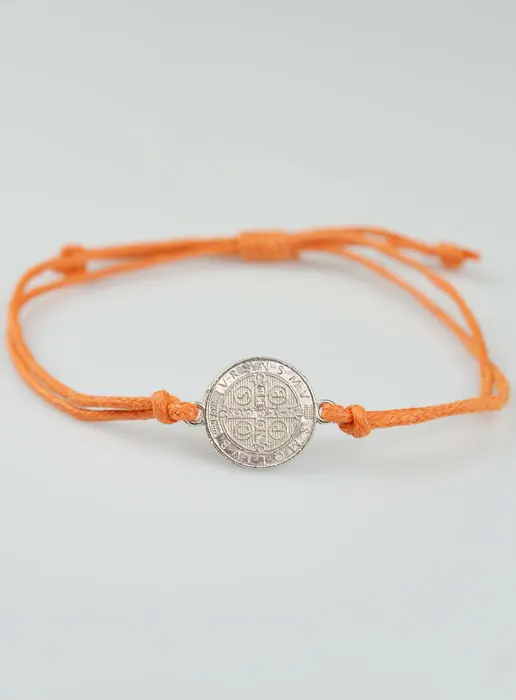 Armband met Medaille Heilige Benedictus - Oranje (pic 2)