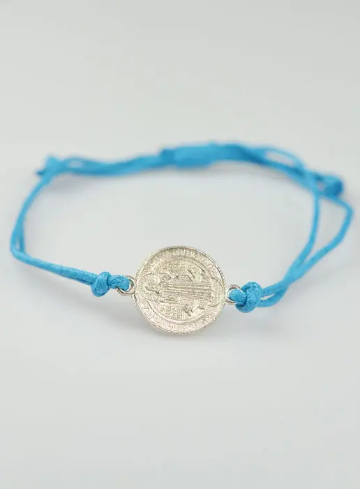 Armband met Medaille St. Benedictus - Licht Blauw (pic 3)