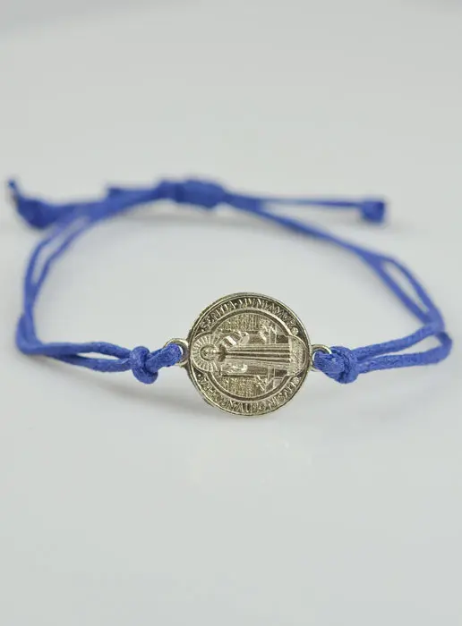Armbandje met Medaille Heilige Benedictus - Blauw (pic 1)